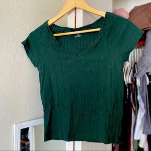 new! ribbed v neck tee